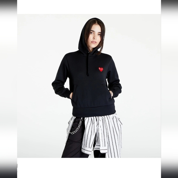 Comme des Garcons Other - Comme Des Garçons PLAYBlack/Red Heart Play Hooded Sweatshirt Retails $350